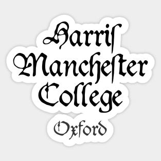 Oxford Harris Manchester Medieval University Sticker